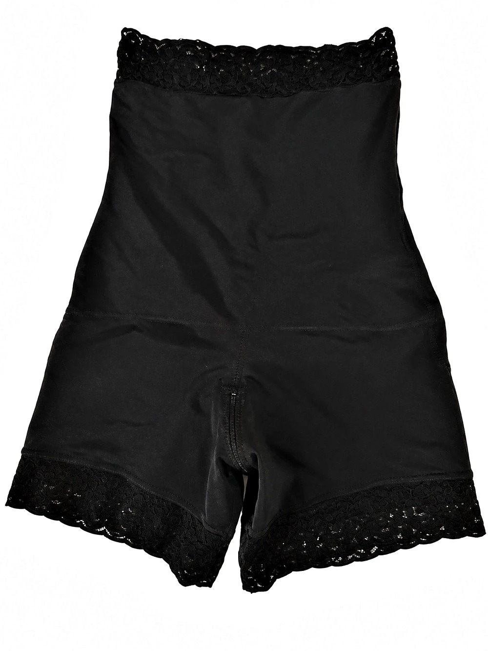 Black High Waist Faja Shapewear Shorts Lace Trim Butt Lifter Size L
